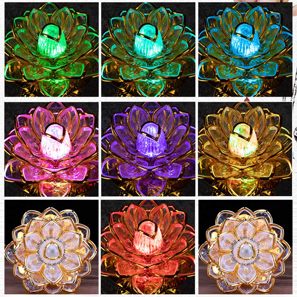 Amazon｜RAYWILL 蓮花 仏花 蓮の花 仏具 ロータス 蓮 造花 LED 7色変化